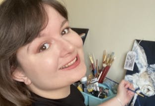 Illustrator Megan Welton in her studio